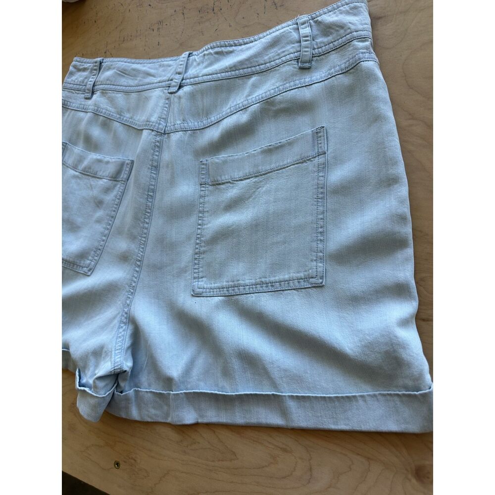 Anthropologie Cloth & Stone Chambray Tencel Shorts Women’s M Zip Fly - Picture 9 of 10